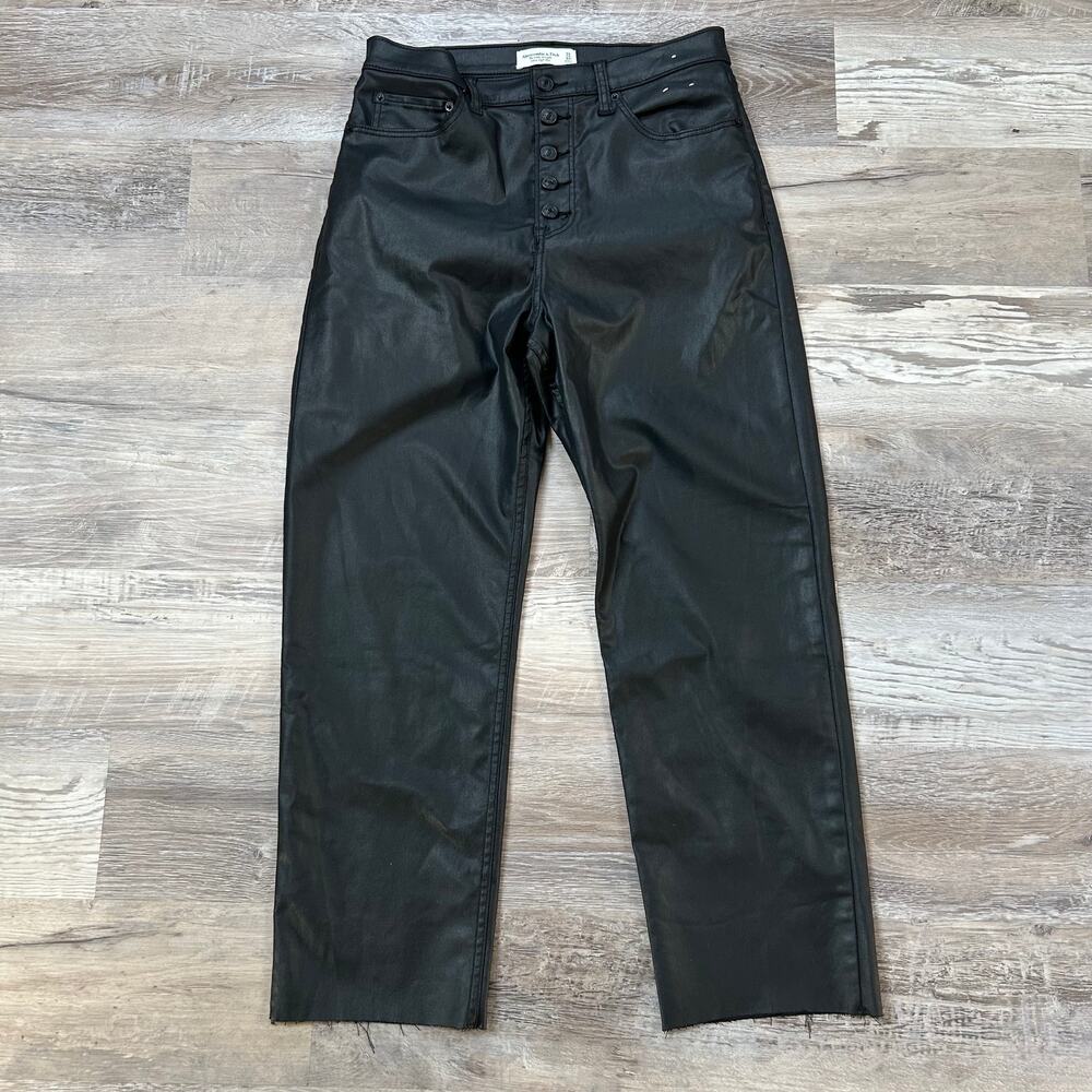 NWT Abercrombie Coated Black Jeans Moto Indie Alt Grunge Minimalist Fall Y2K 31